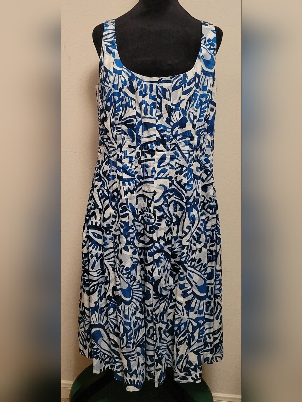 Women’s Blue & White Patterned Summer Dress